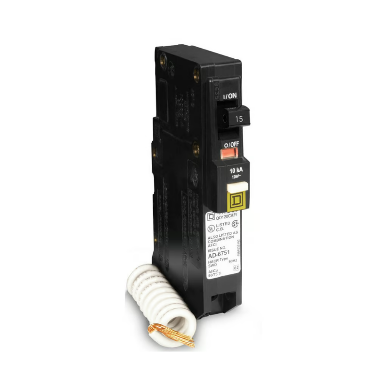 Interruptor Tipo QO con Protección Falla de Arco 1 Polo 15A Interruptor Tipo QO con Protección Falla de Arco 1 Polo 15A