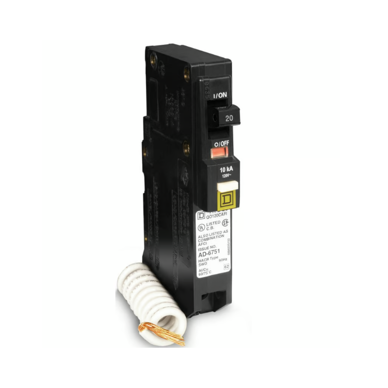 Interruptor tipo QO c/ protección falla de arco 1 polo 20 A Interruptor tipo QO c/ protección falla de arco 1 polo 20 A