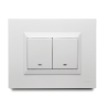 Apagador Esc. Doble 16 Amp con Luz Piloto + Placa Decorativa Blanco