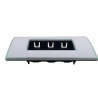 Placa rectangular aguamarina 3 módulos c/chasís