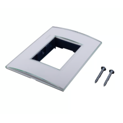 Placa rectangular aguamarina 3 módulos c/chasís