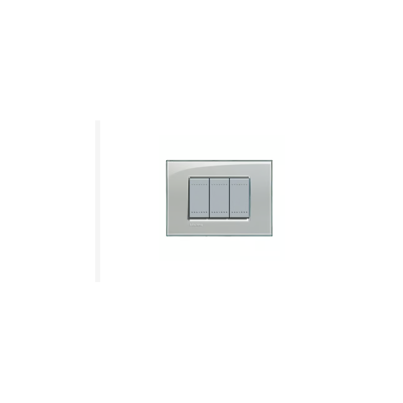 Placa rectangular gris hielo 3 modulos