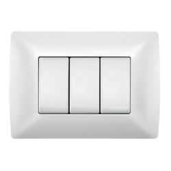 Placa Color Blanco Mérida 3M, 1 Int. Sencillo y 2 FP