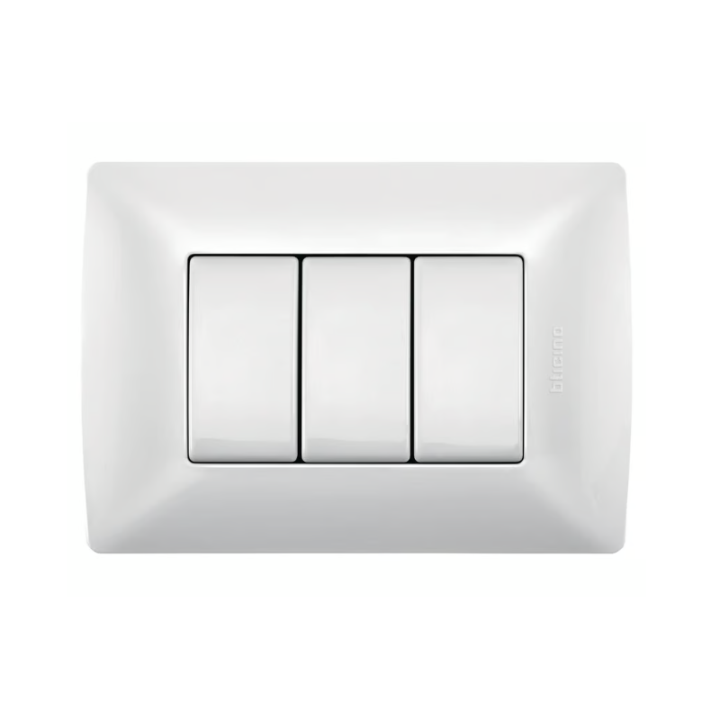 Placa Color Blanco Mérida 3M, 1 Int. Sencillo y 2 FP