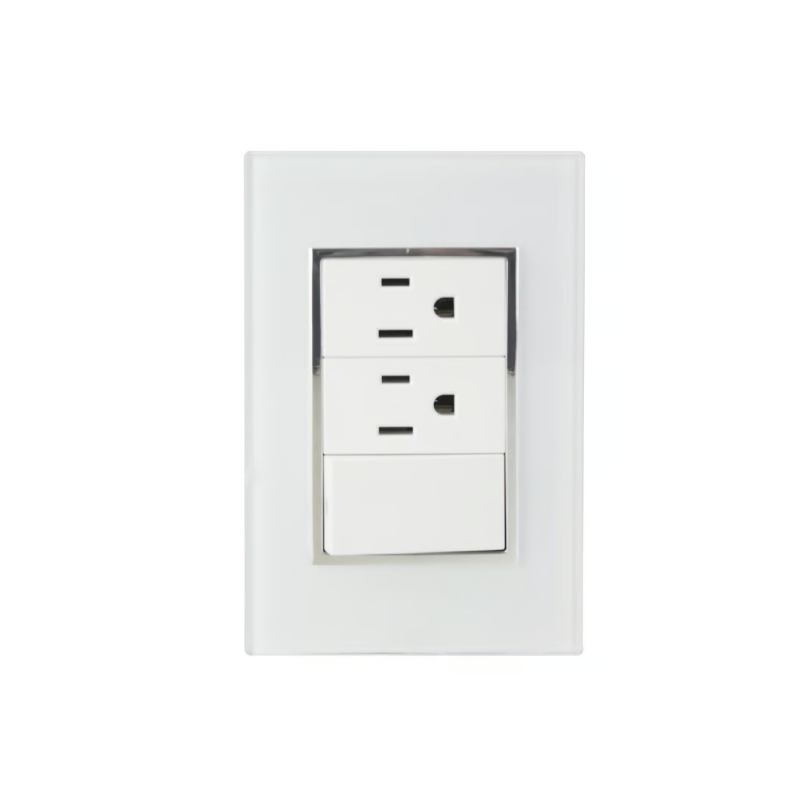 Placa Apagador y Contacto Doble Blanco Placa Apagador y Contacto Doble Blanco