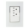 Placa Apagador y Contacto Doble Blanco