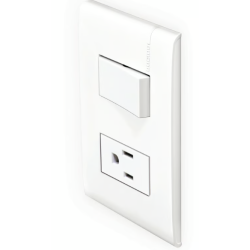 Placa con 1 Interruptor Sencillo + 2P+T 1 Módulo Blanco (Armada)