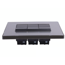 Placa Inox Con 3 Apagadores De Escalera