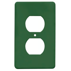 Tapa No Metálica Pesada Rectangular para 1 Toma Doble Verde