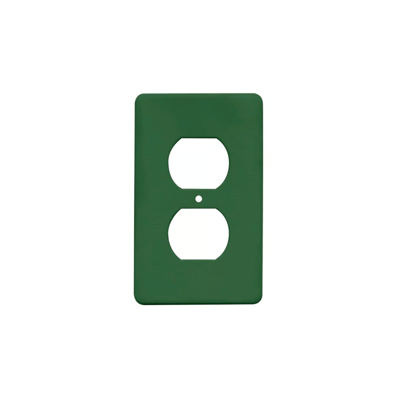 Tapa No Metálica Pesada Rectangular para 1 Toma Doble Verde