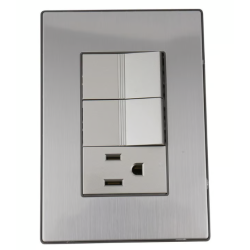 Placa Inox 2 Apagadores Y 1 Cont 1 Mod