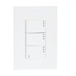 Placa Lugano 3 Módulos, 2 Apagadores , 1 apagador escalera Blanco