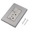 Placa Inox Con 1 Apagador Y 2 Contactos
