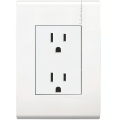 Toma coriente doble c/protección infantil 127 V