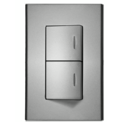 Placa armada 2 apagadores módulos silver