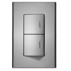 Placa armada 2 apagadores módulos silver