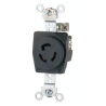 Contacto sencillo industrial 125 V negro