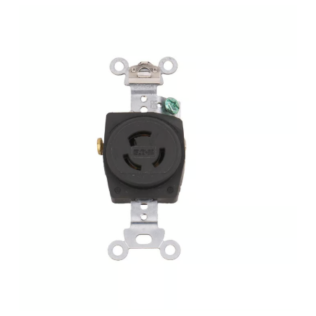 Contacto sencillo industrial 125 V negro