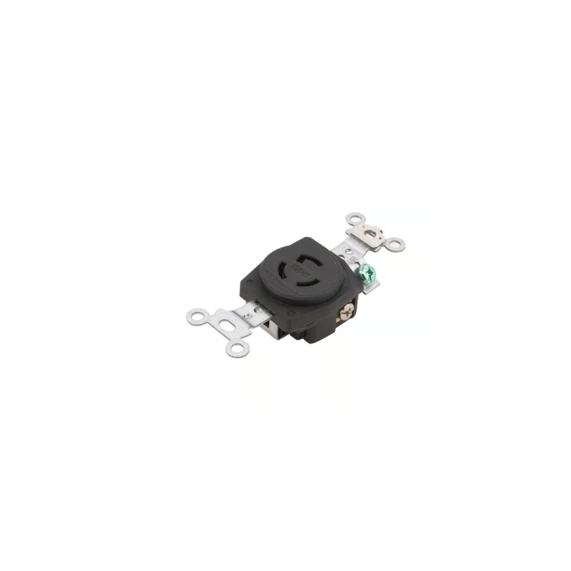 Contacto sencillo industrial 125 V negro
