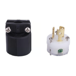 Clavija industrial 125 V 8.4 16.7 m negro y blanco