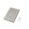 Placa Inox Con 3 Contactos De 1 Modulo