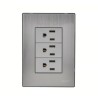Placa Inox Con 3 Contactos De 1 Modulo