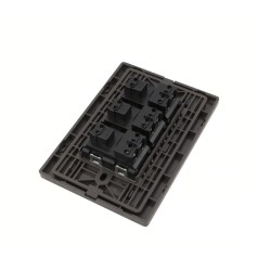 Placa Inox Con 3 Contactos De 1 Modulo