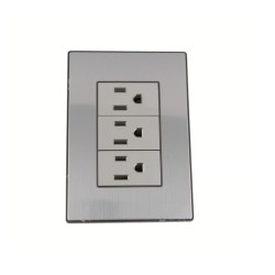 Placa Inox Con 3 Contactos De 1 Modulo