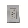 Placa Inox Con 3 Contactos De 1 Modulo